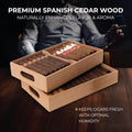 Mantello Cigars Spanish Cedar Cigar Tray - Adjustable Divider, Fits Large Humidors, for Humidor or Walk-in Closet 12.5" x 7.5"x 2.25