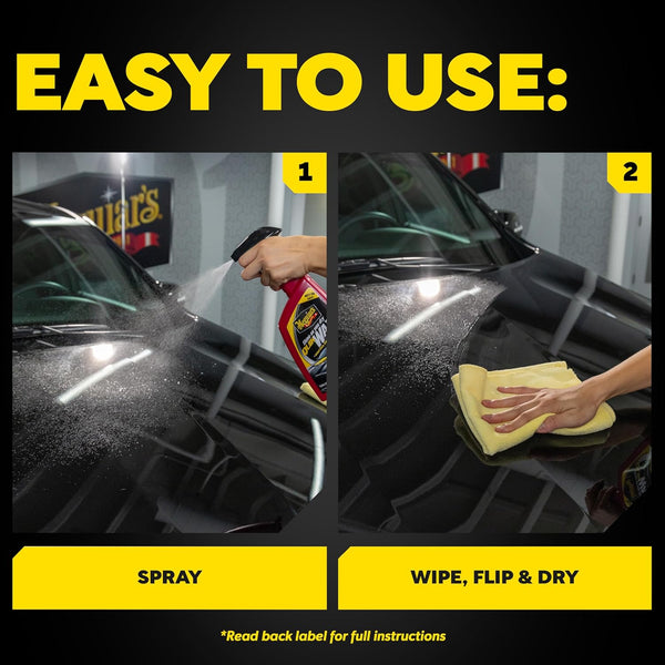 Meguiar's Quik Wax, Spray Wax for Car Detailing that Creates a Deep Shiny Look, Can Be Applied to Wet or Dried Paint and In Direct Sunlight,