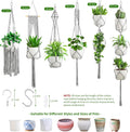 SFENNGPET Macrame Plant Hangers, 6Pack Hanging Planters for Indoor Plants Gray