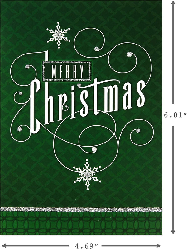Hallmark Image Arts Christmas Boxed Cards Assortment, Elegant Lettering (4 Designs, 24 Cards with Envelopes) Red and Green Elegant Lettering