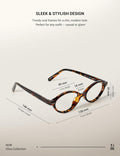TIJN Olisa Blue Light Blocking Glasses for Women Men,Retro Oval Frame Bluelight Eyeglasses for Gaming/Computer/Screen 01. Whiskey Tortoise Clear