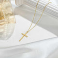 MONOZO Dainty 14K Gold Plated Cross Necklace for Women Jewelry Gifts Trendy | Pearl Cross Pendant Choker Necklaces for Women Girls, Baptism