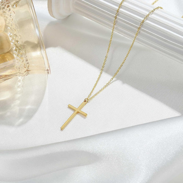 MONOZO Dainty 14K Gold Plated Cross Necklace for Women Jewelry Gifts Trendy | Pearl Cross Pendant Choker Necklaces for Women Girls, Baptism