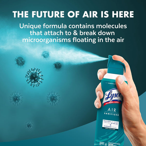 Lysol Air Sanitizer Spray, Air Freshener Alternative, Simple Fresh 3-Pk Simple Fresh 10 Ounce (Pack of 3)