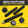 Steel Resistance Bar - Portable Dual Cable Machine Bar - Adjustable 38" to 26