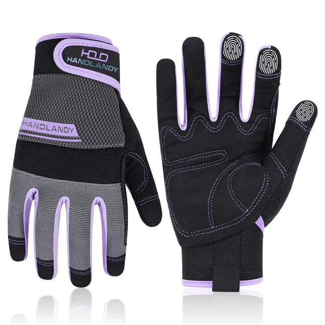 HANDLANDY Women Safety Work Gloves Utility Touch Screen Working Grip Glove for Y
