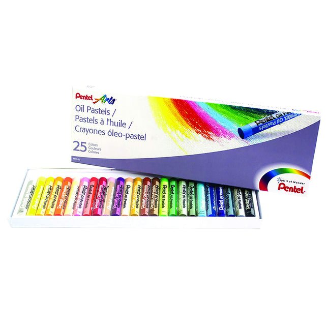 Pentel Arts Oil Pastel Set, Assorted Colors, Set of 25 (PHN-25)