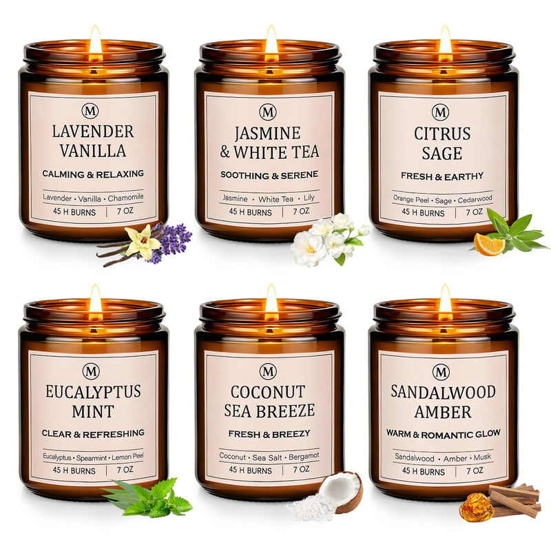 Scented Candles Gift Set, 4 Pack Aromatherapy Candles, Stress Relief Gifts for Women, up to 120H Burning, Candles for Home Scented, Ideal for
