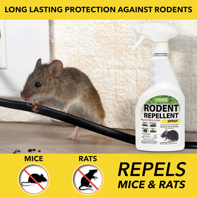 Harris Peppermint Oil Mice & Rodent Repellent Spray for House and Car Engines, H