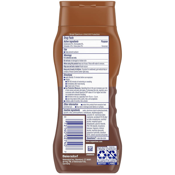Coppertone Tanning Sunscreen Lotion, SPF 15 Broad Spectrum Sunscreen, 8 Fl Oz