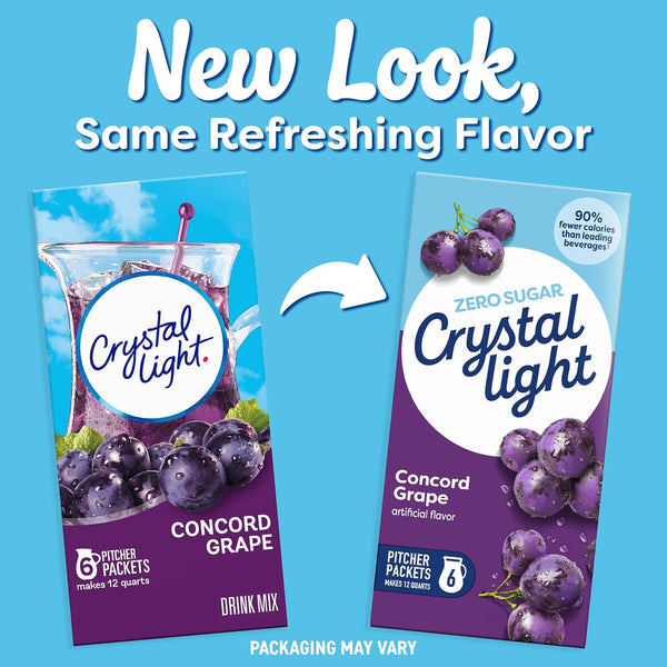 Crystal Light Drink Mix, 6 Pitcher Packets Concord Grape , 2.01 oz