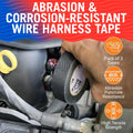 Better Boat Wire Harness Tape 5-Pack (250ft) - Cloth Electrical Tape Automotive & Marine Grade, Noise Dampening Wire Loom, Heat Resistant to 250F,