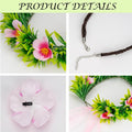 Princess Costume Accessories Hawaii Flowers Garland Headband Flower Hair Clips Necklace Halloween Party Favors Green
