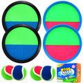Toss and Catch Game Set, Outdoor Games with 4 Paddles 4 Balls and 1 Storage Bag, Great Outdoor Toys/Gifts for Kids, Classic Outdoor Games, Beach