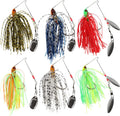 6 Pcs Bass Spinner Baits, Spinner Baits for Bass Fishing Trout Salmon Hard Metal Spinnerbaits