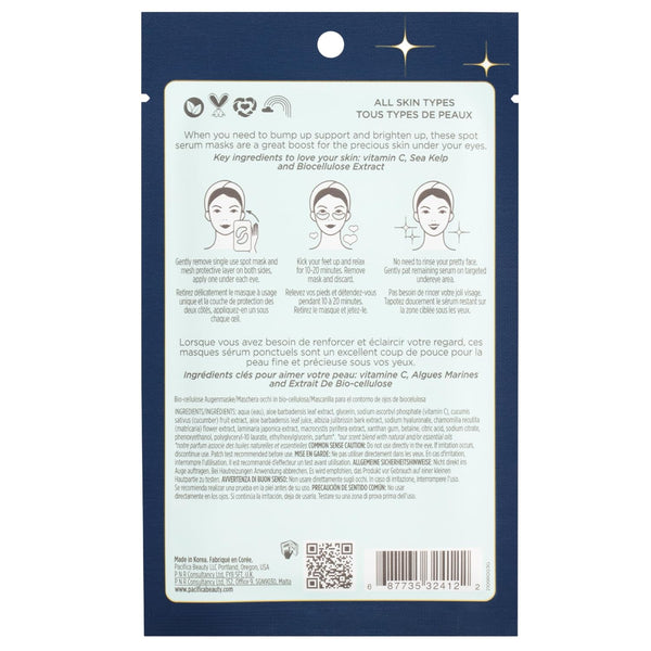 Pacifica Undereye Spot Serum Mask Ã¢ÂÂ Bright Eye Vitamin C Mask for Dark Circles & Hydration, Brightening under Eye Treatment, Vegan &