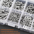 HELIFOUNER 500 Pieces M3 x 6mm /8mm /10mm /12mm /16mm /20mm, Hex Button Head Cap Metric Screws Bolts Washers Nuts Kit, 304 Stainless Steel