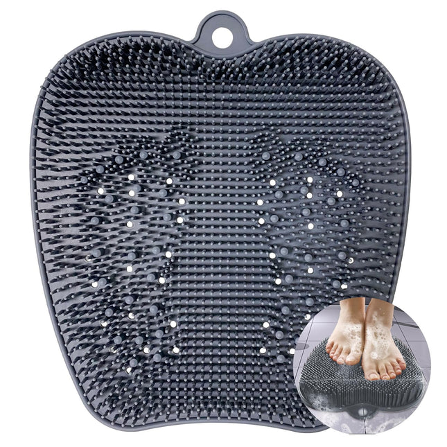 Extra Thicker & Larger Foot Scrubber Mat for Shower, Silicone Back Body Exfoliat