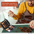 Leather Sewing Kit Leather Stitching Kit with Sewing Awl Waxed Thread Multicolor - Standard