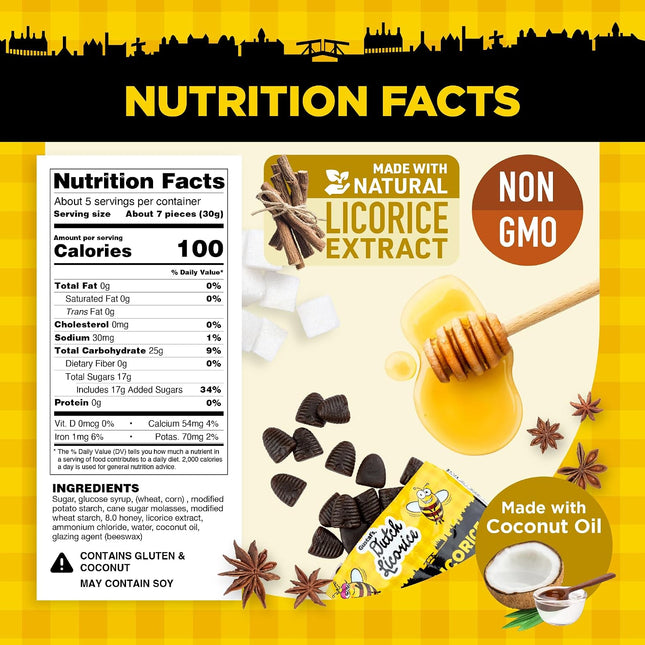 Gustaf's Beehive Honey Dutch Licorice Drops - 5.2 oz Bag 1