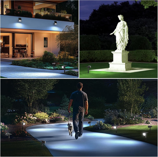 Linkind Solar Spot Lights Outdoor, 60 Leds Solar Lights Outdoor Waterproof IP67 with 30% Conversion Rate, Ideal for Landscape, Garden, Yard,