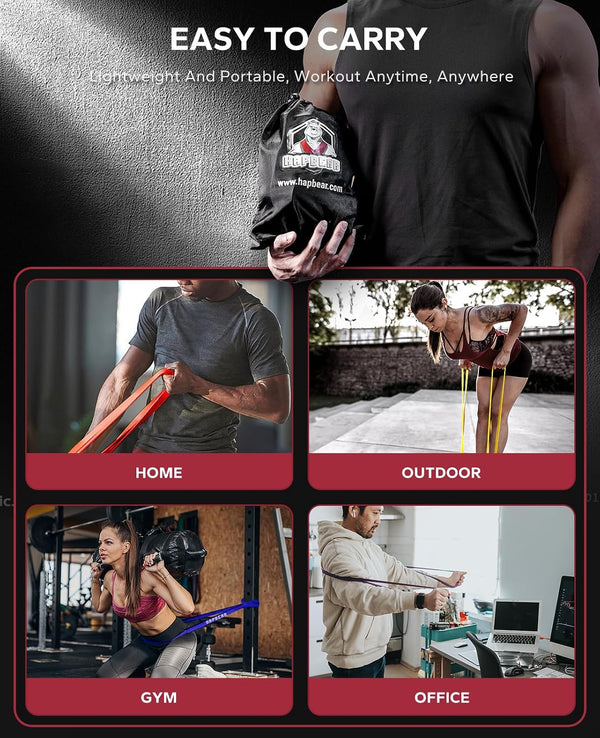 HAPBEAR Pull Up Assistance Bands - Pull Up Bands - Resistance Bands - Exercise Bands Resistance Bands Set - Workout Bands for Working Out,