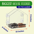 Window Bird Feeder with Strong Suction Cups, Clear Window Feeders for Outside - Transparent Bird House, Balcony Glass Mount, Acrylic Cat, Kids &