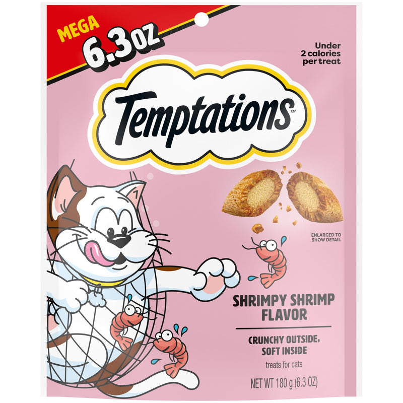 Temptations Classic Crunchy Cat Treats, Shrimpy Shrimp, 6.3 oz Shrimp 3.94 Pound (Pack of 1)