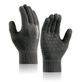 COOLJOB Warm Fleece Knit Winter Gloves for Men Women, Touch Screen Fingers, Non-slip Silicone Grip and Elastic Cuff X-Large (Pack of 1) Dark Gray