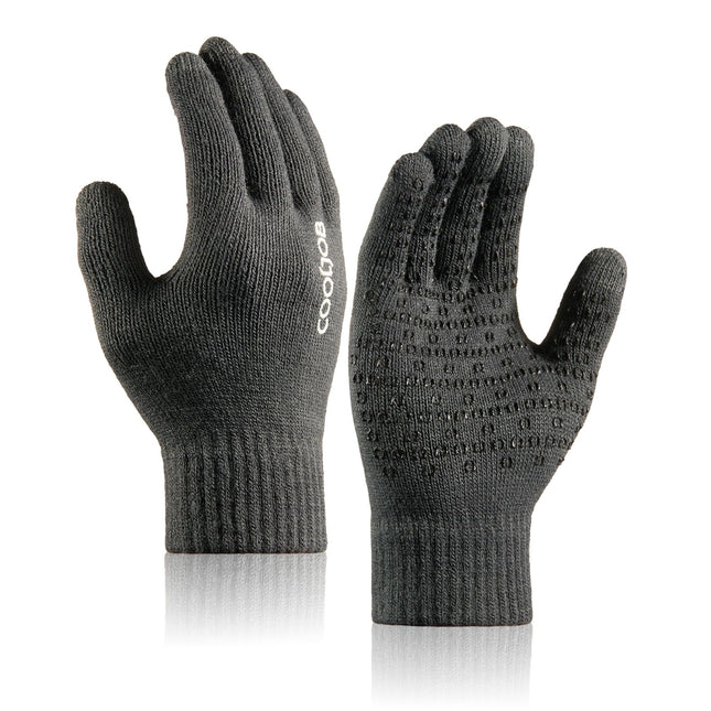 COOLJOB Warm Fleece Knit Winter Gloves for Men Women, Touch Screen Fingers, Non-