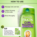 Garnier Fructis Curl Nourish Moisturizing Shampoo for Curly Hair, Plant Protein and Coconut Oil Formula, Up to 48HR of Curl Definition, Sulfate