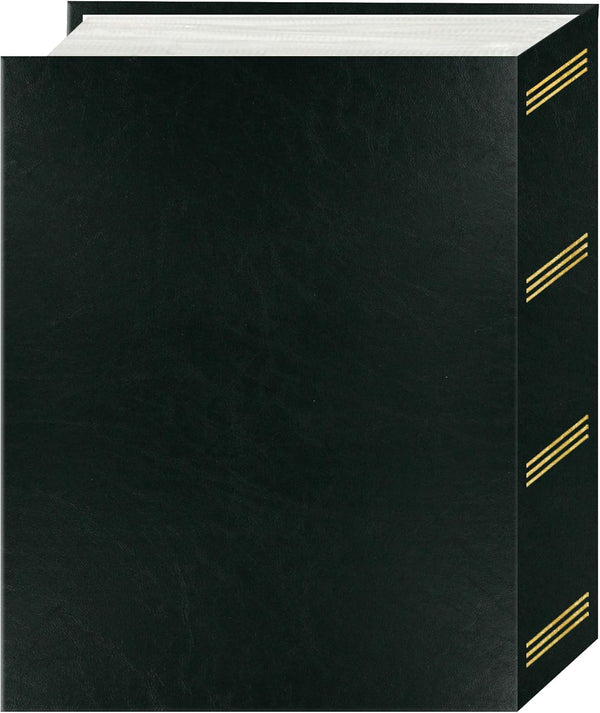 Pioneer Mini Max Bound Photo Album, Solid Color Designer Covers with Accents, Holds 100 4x6 Photos, 1 Per Page, Color: Black