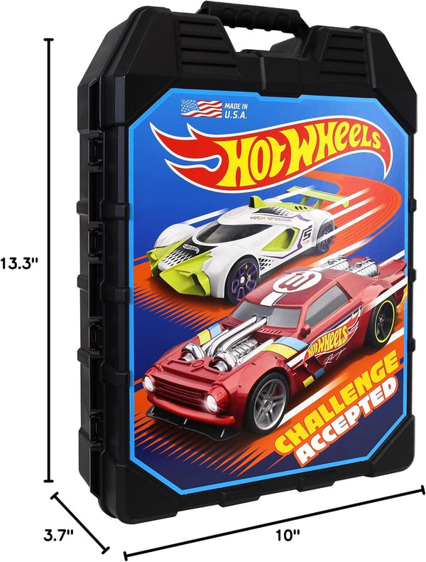 Tara Toys Hot Wheels 48-Car Storage Case – Durable Plastic Carrying Case with Handle for Die-Cast Toy Cars, Fits 1:64 Scale Vehicles, Organizer
