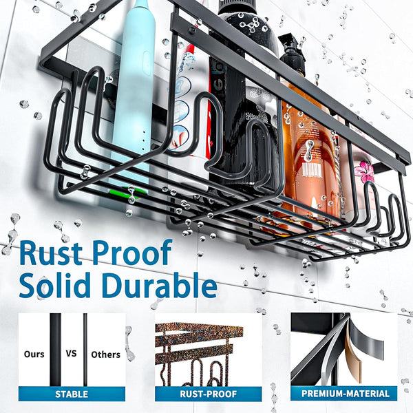 Shower Caddy - Corner & Hanging, Adhesive & Suction Cup Mounts (5 Pack)