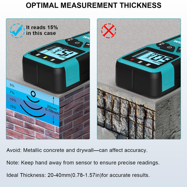 Kiprim Pinless Moisture Meter Home Moisture Level Tester Damp Meter for Floor,Wood, Walls, Concrete â Accurate Non-Destructive Testing Moisture