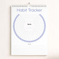 Habit Tracker Calendar (Undated 12 Month) with Silver Spiral Bound and Hanger, 7"x10" Habit Planner, Daily Weekly and Monthly Habit Tracker
