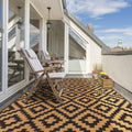 SAND MINE Waterproof Outdoor Rug 4X6 Ft, Plastic Straw Area Rug, Large Floor Mat for Outdoors, RV, Patio, Backyard, Deck, Picnic, Beach, Trailer,