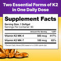 Innovixlabs Full Spectrum Vitamin K2-90 Softgels with 600 Mcg of Trans Form MK7 and MK4 - Supports General Health and Bone Strength - Soy and