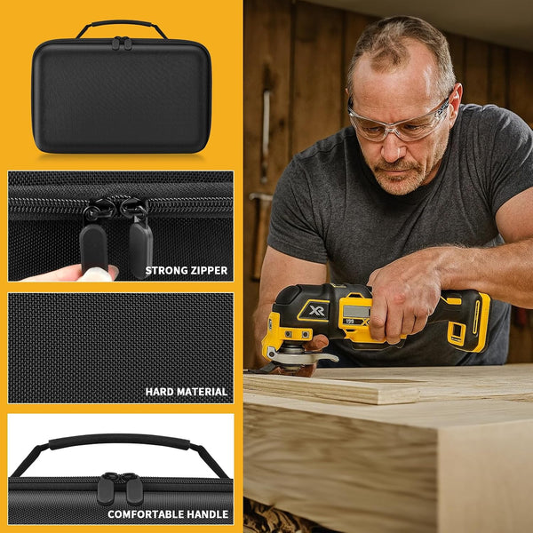 PAIYULE Oscillating Tool Case for DEWALT DCS356B/DCS354B, Box Only | Hard EVA Shell, Custom-Fit Storage, Blade Organizer and Room for Two