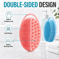 2 Pack Silicone Body Scrubber, Loofah Double-Sided Body Brush,Shower Scrubber and Scalp Massager Shampoo Brush for Sensitive Kids Women Men All