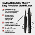 REVLON Colorstay Micro Easy Precision Liquid Eyeliner, Waterproof, Smudgeproof, Longwearing with Felt Tip Applicator, 301 Blackout, 0.057 Fl Oz