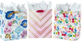 Hallmark 13" Large Gift Bags Assortment with Tissue Paper (Pack of 3: Floral, Chevron, Dots) for Birthdays, Mother's Day, Baby Showers, Bridal