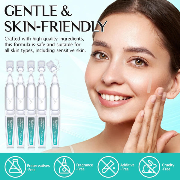 Hyaluronic Acid Serum for Face, 3% Hyaluronic Acid Serum Ultra-Hydrating Tube, anti Aging Single-Use Vials Skincare for Dry Skin, Smoother Skin,