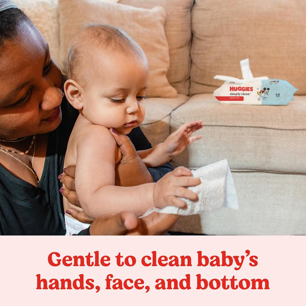 Huggies Simply Clean Unscented Baby Diaper Wipes, 1 Flip-Top Pack (64 Wipes Total), Packaging May Vary 64 Count (Pack of 1)