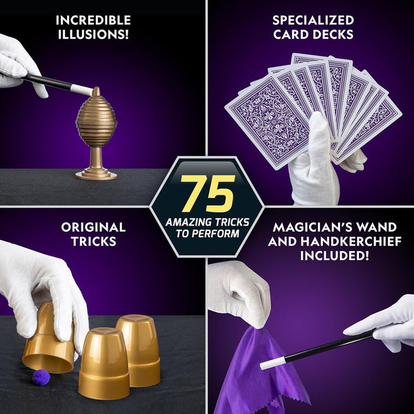 National Geographic Mega Magic Kit with 75+ Tricks for Kids Ages 8-12 | Perform Classic Illusions, Performance Props, STEM Learning, Video