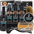Beard Kit,Beard Grooming Kit W/Beard Wash/Shampoo,2 Packs Beard Oil,Beard Balm,Beard Wash,Brush,Comb,Scissor,Storage Bag,E-Book,Beard