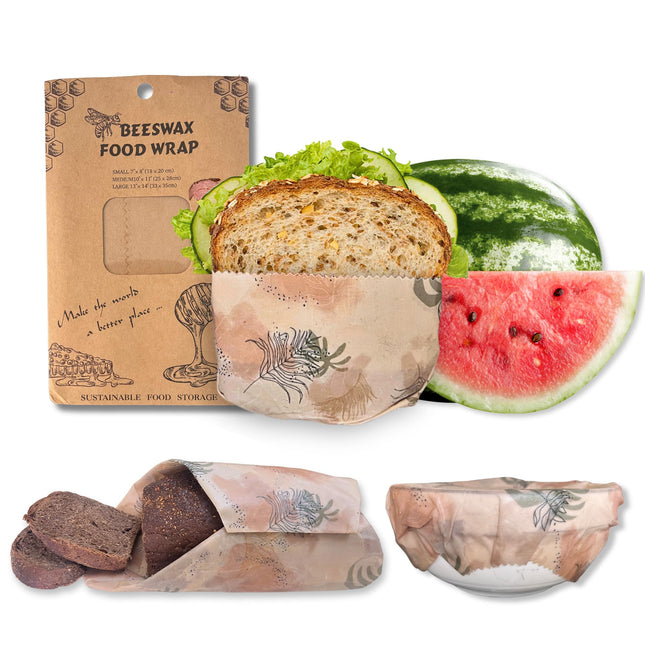 XL Beeswax Wraps 18.5X21.5" - Reusable Organic Bee Wax Bags for Food Storage, Bread, Sandwich, Sourdough, Eco-Friendly W