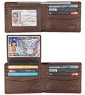 Wallet for Men-Genuine Leather RFID Blocking Bifold Stylish Wallet With 2 ID Window Galaxy Style Coffee