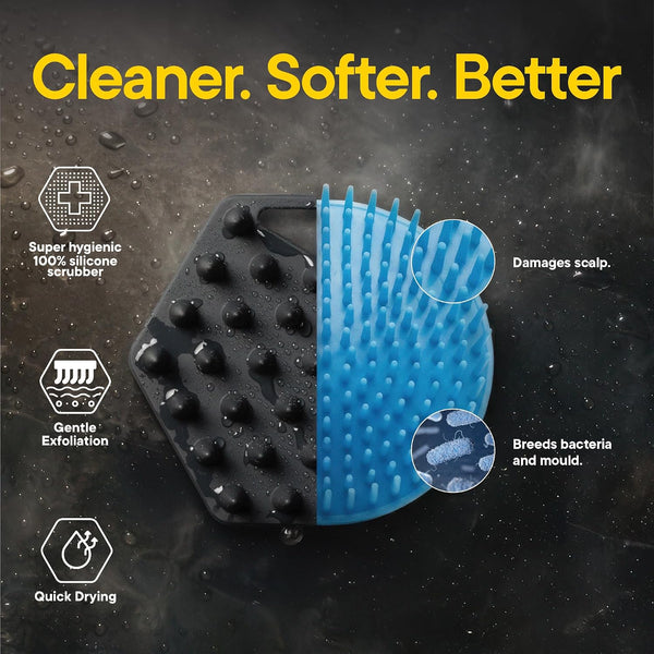 TOOLETRIES Scalp Scrubber - Silicone Exfoliating Hair Scrubber for Men, Bath & Shower Accessories - Durable Scalp Massager That Boosts