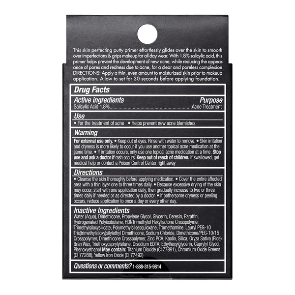 e.l.f. Acne Fighting Putty Primer, Infused with 1.8% Salicylic Acid, Helps Prevents Future Breakouts & Helps Reduce Redness, Minimizes Appearance